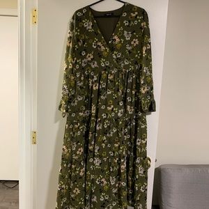 Madewell Cinch-Waist Tiered Midi Dress in Wildblooms